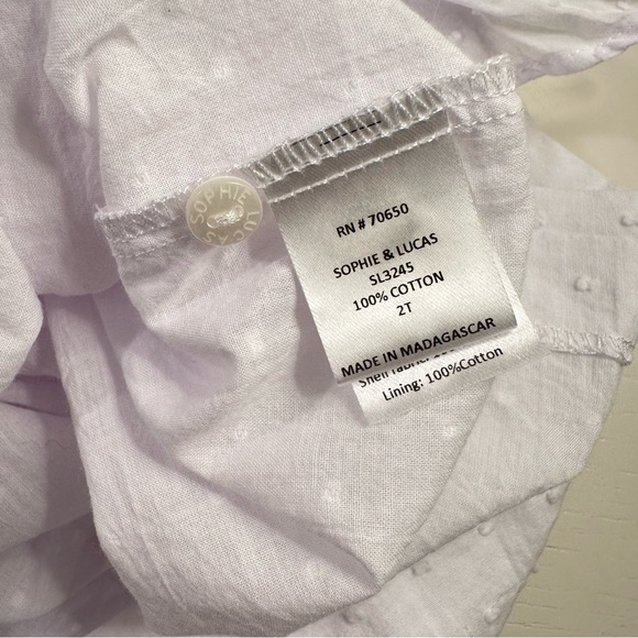 Sophie & Lucas White Swiss Dot Dress 2T - Picture 5 of 5